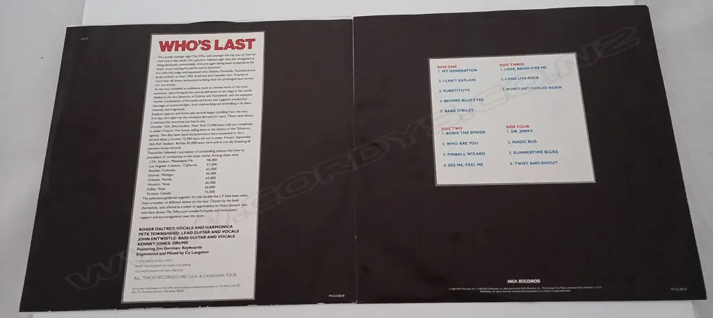 The Who, Who's Last, (Double Album) Image 1++